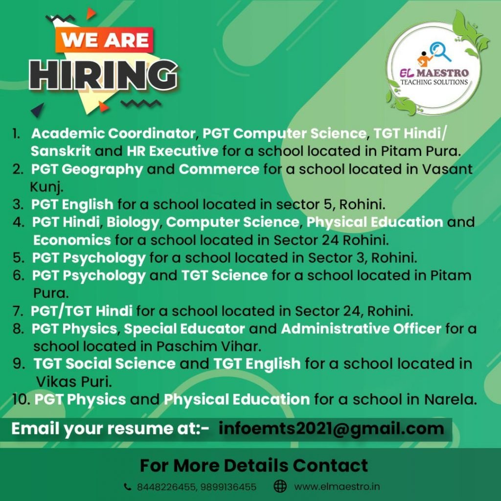 Academic & Non-Academic Staff Recruitment (Multiple Positions)