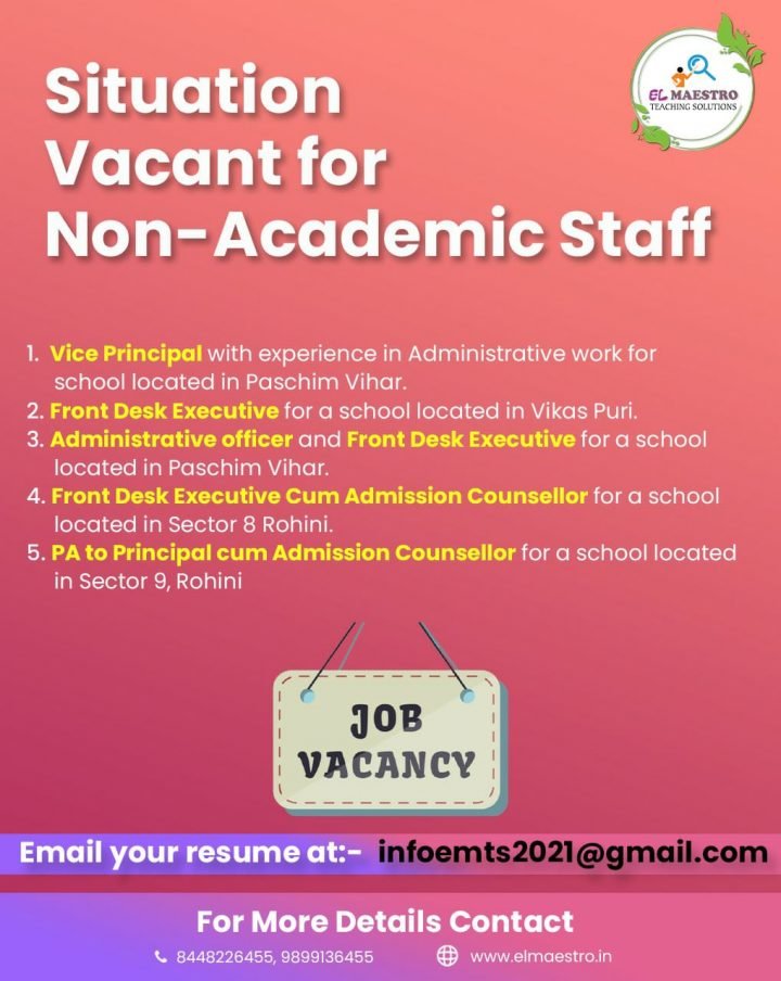 Non-Academic School Staff Recruitment (Multiple Positions)