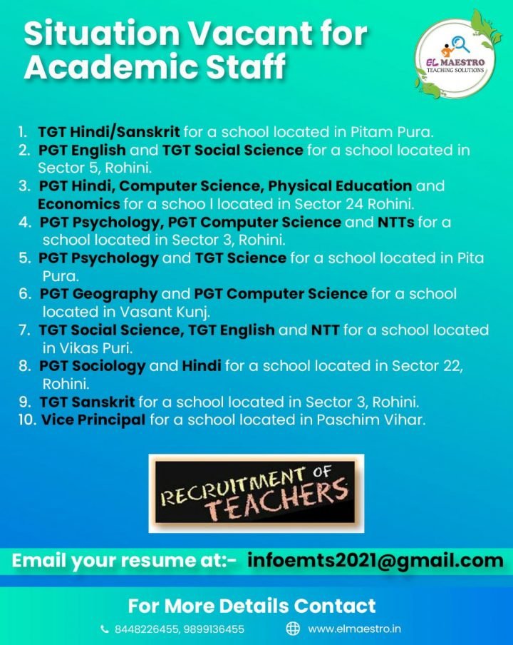 Academic Staff Recruitment (Multiple Teaching Positions)