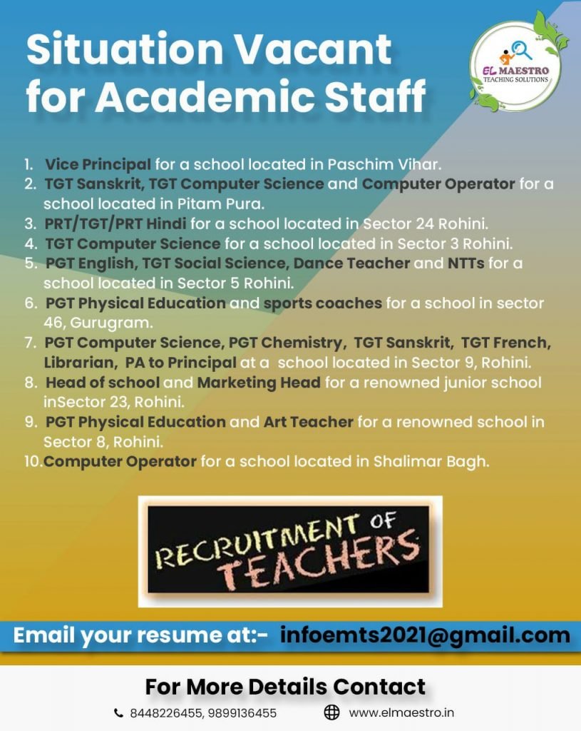 Academic Staff Recruitment (Teaching, Leadership & Support Positions)