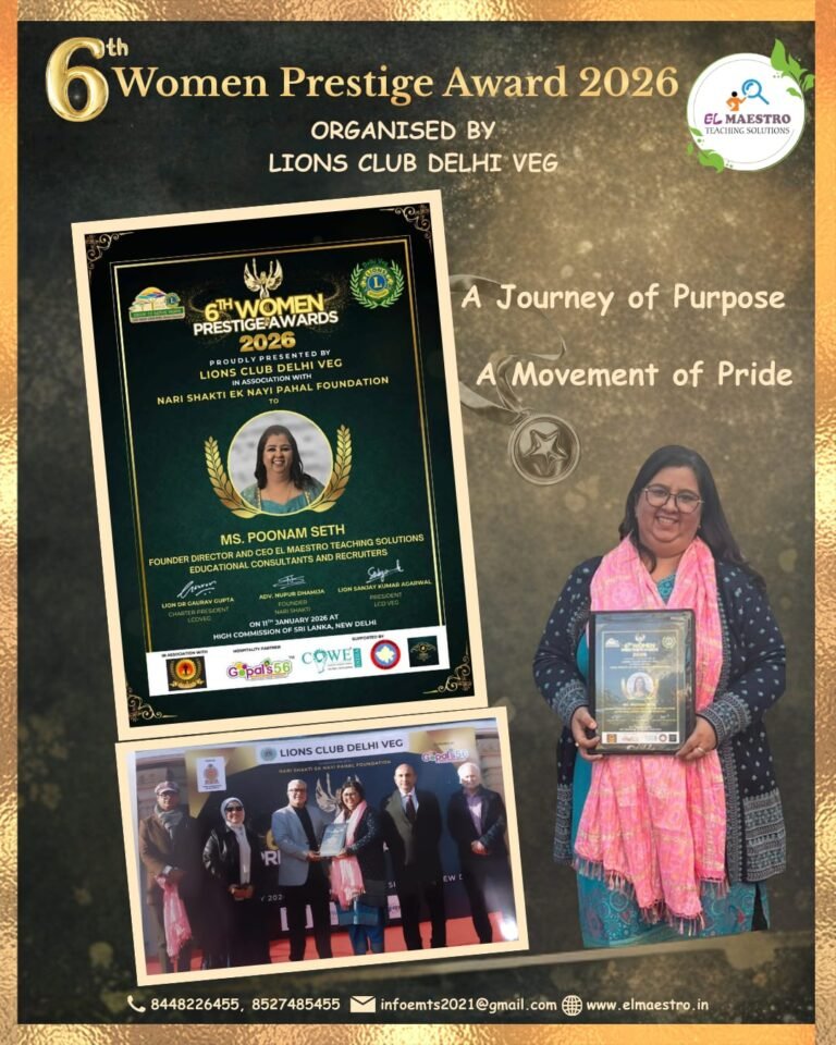 Conferred with the 6th Women Prestige Award 2026 